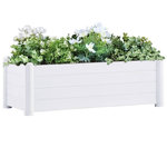 VIDAXL Lit sureleve de jardin PP Blanc 100x43x35 cm
