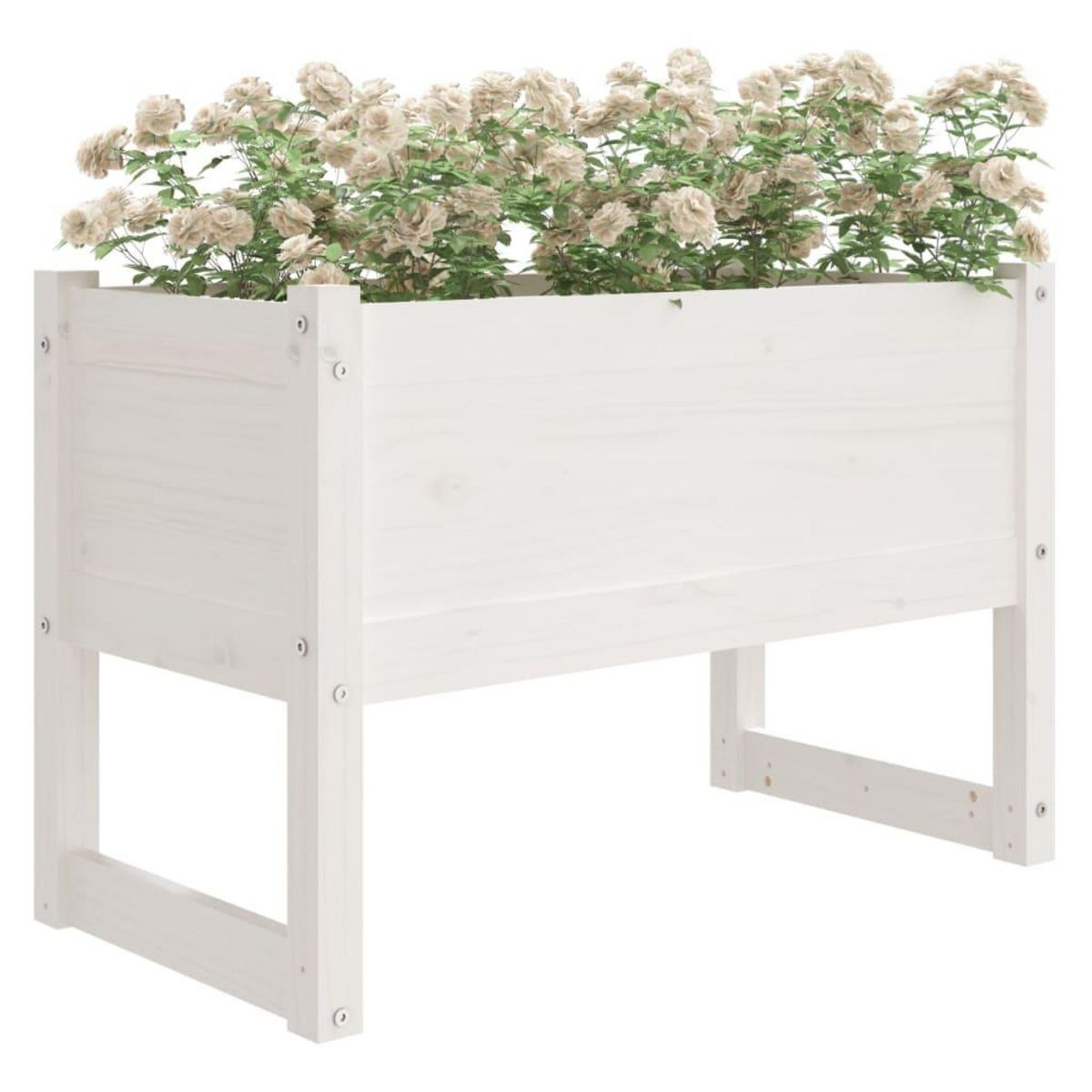 VIDAXL Jardiniere Blanc 78x40x52 cm Bois massif de pin