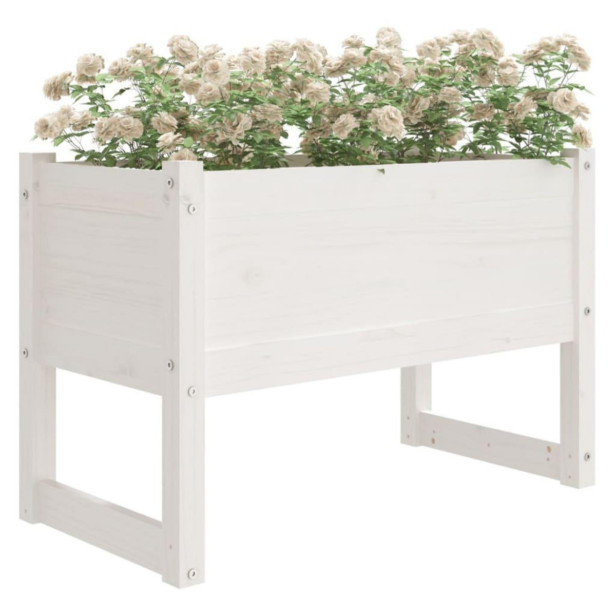 VIDAXL Jardiniere Blanc 78x40x52 cm Bois massif de pin