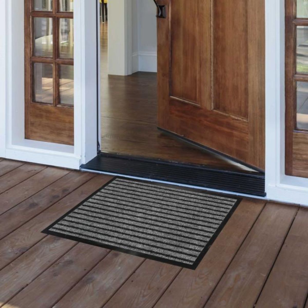 Paris Prix Tapis d'Entrée Anti-Poussière  Toscan  40x60cm Noir & Gris