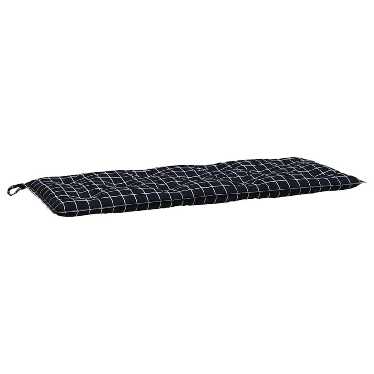 VIDAXL Coussins de banc de jardin lot de 2 carreaux noir 120x50x7 cm