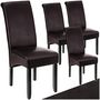 Voir la diapositive 1 : tectake Chaise de salle à manger avec revêtement en cuir synthétique marron Lot de 4