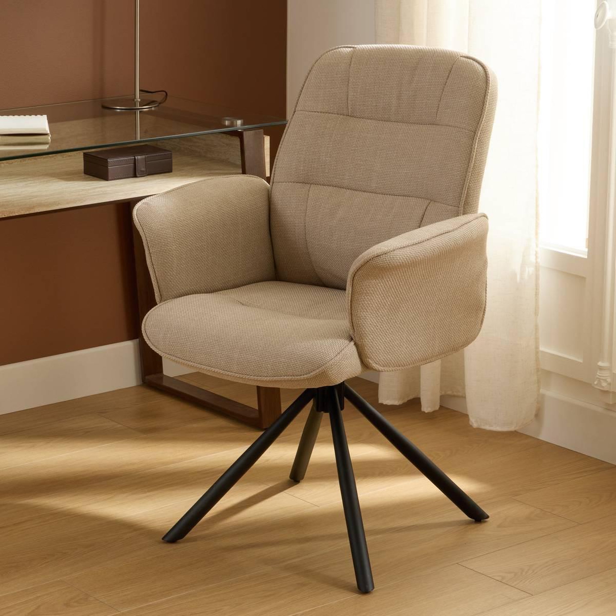 Voir la diapositive 5 : ATMOSPHERA Fauteuil de Bureau Pivotant  Sisco  98cm Beige