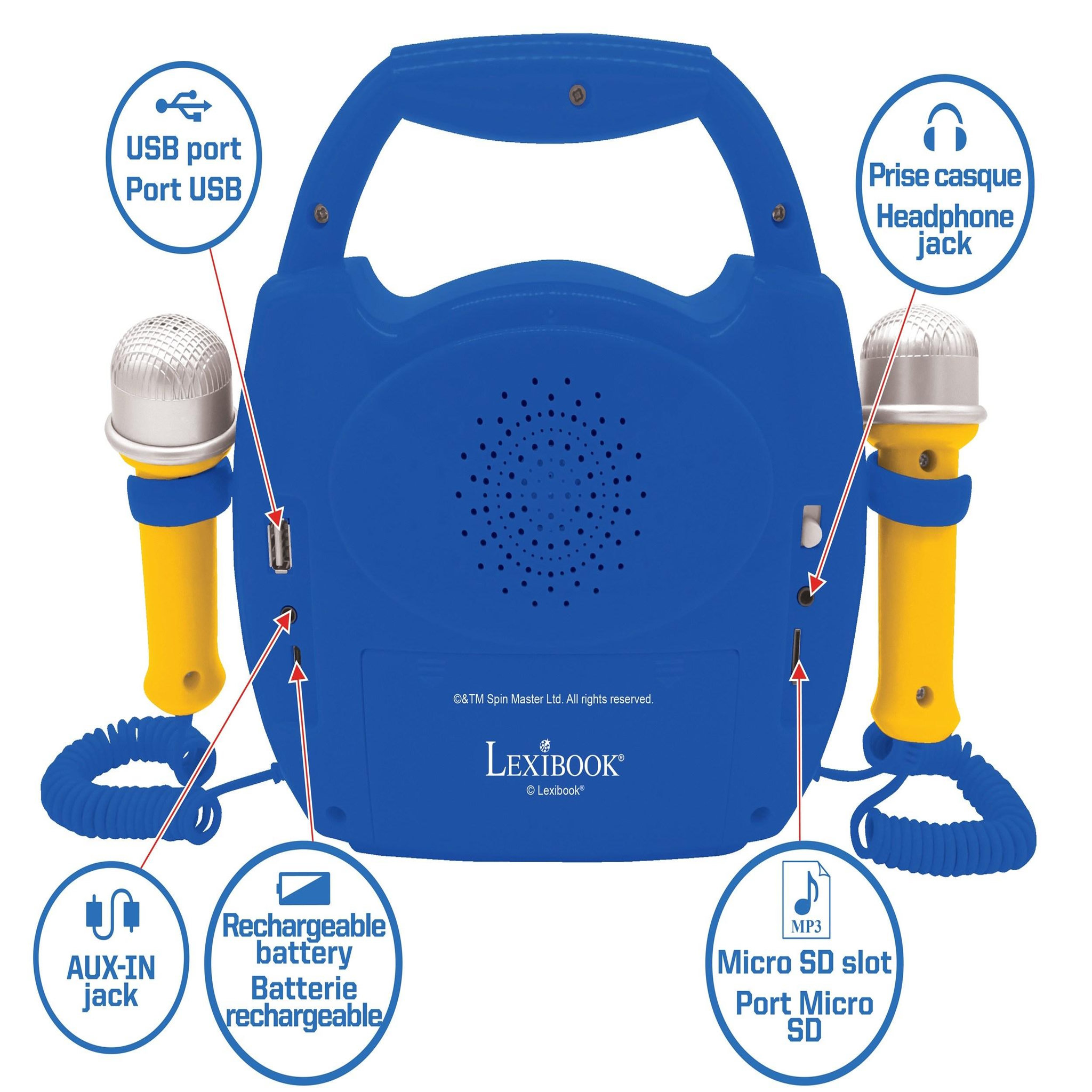 Voir la diapositive 3 : Lexibook Enceinte Bluetooth La Pat' Patrouille avec micros