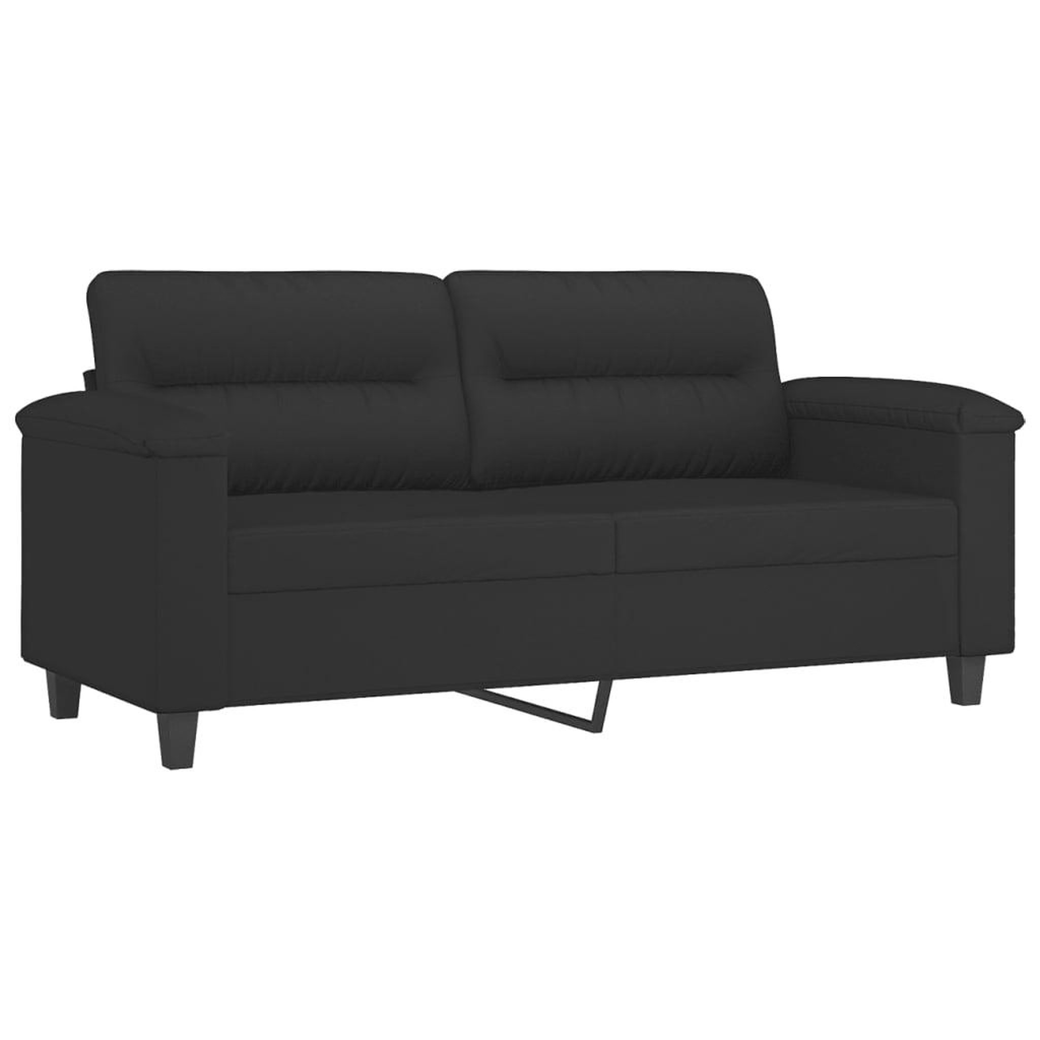 Voir la diapositive 2 : VIDAXL Canape a 2 places Noir 140 cm Tissu microfibre