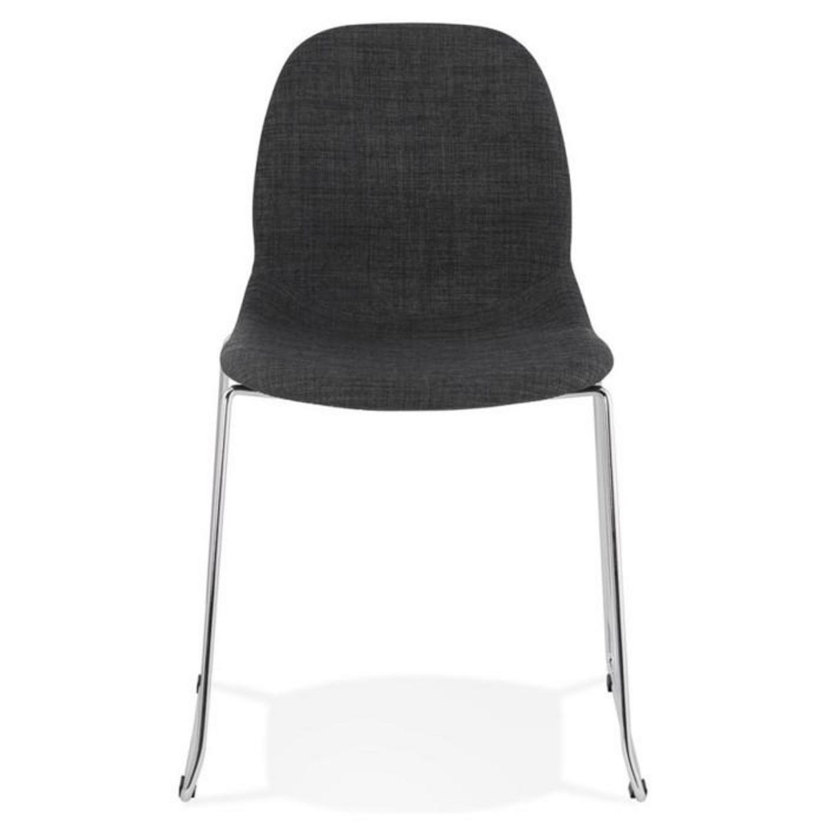 Paris Prix Chaise Design en Tissu  Sluna  85cm Gris Foncé & Chromé