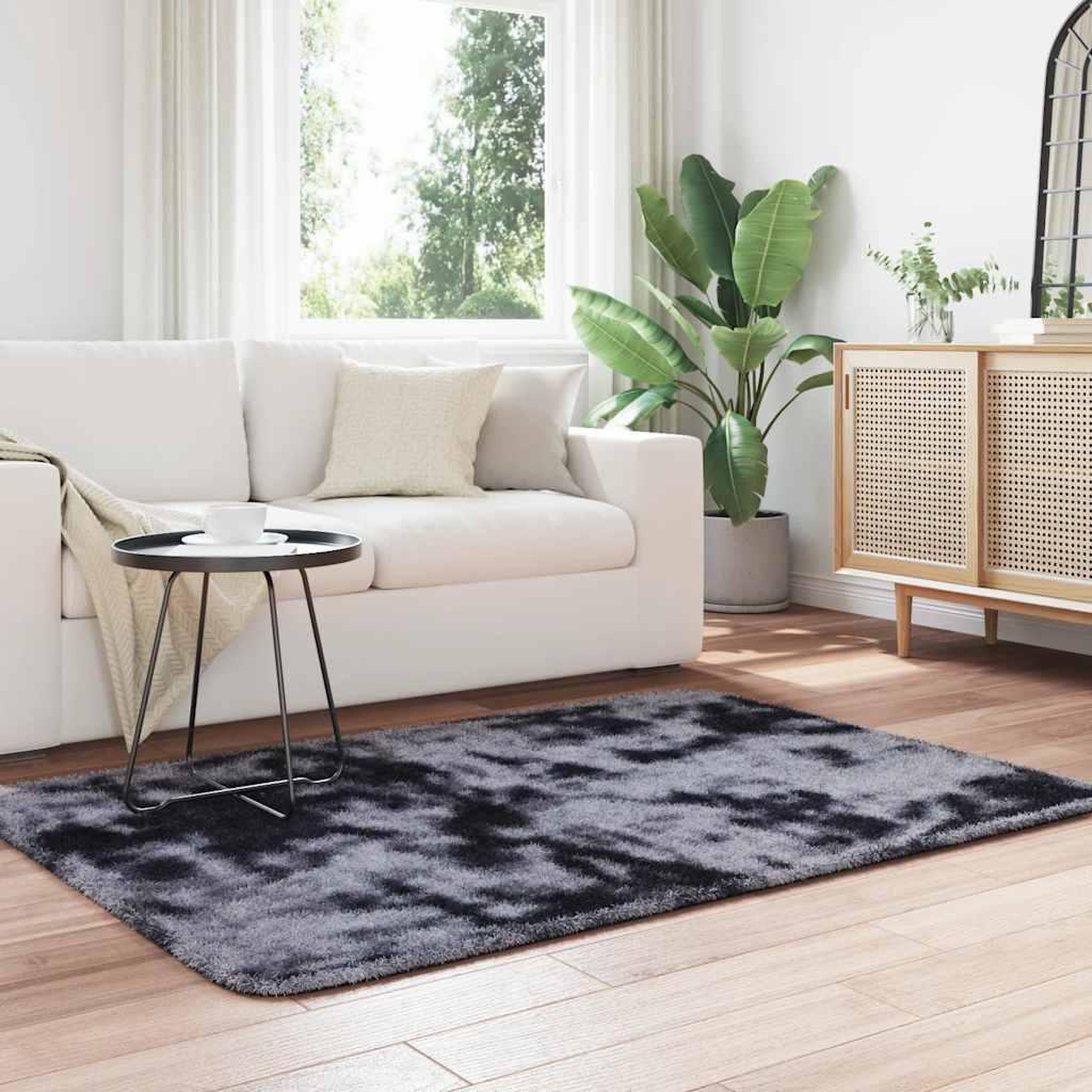 Voir la diapositive 3 : VIDAXL Tapis Shaggy a poils longs NAVARRA gris fonce 120x170 cm