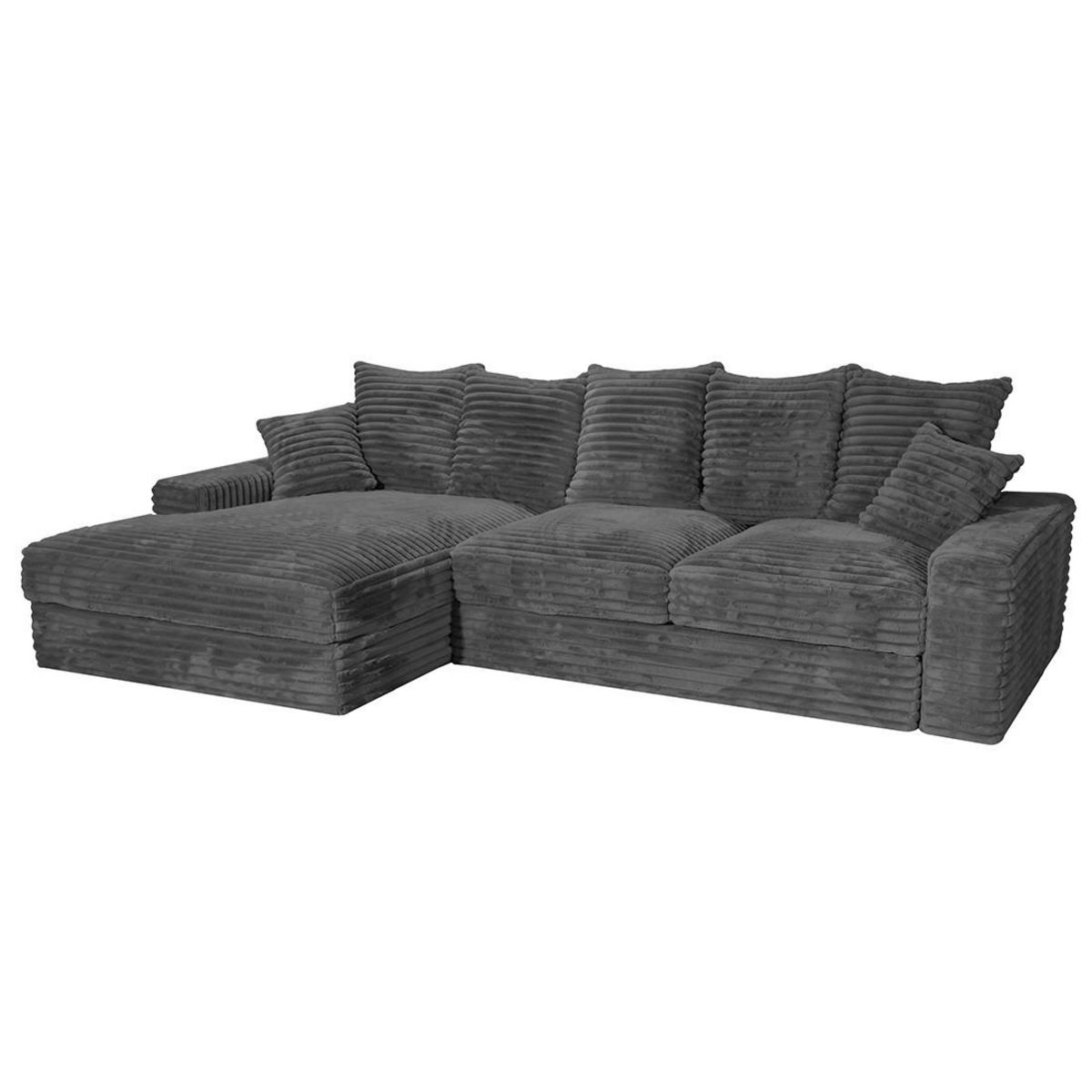 LISA DESIGN Andy - canapé d'angle gauche 5 places en fausse fourrure côtelée