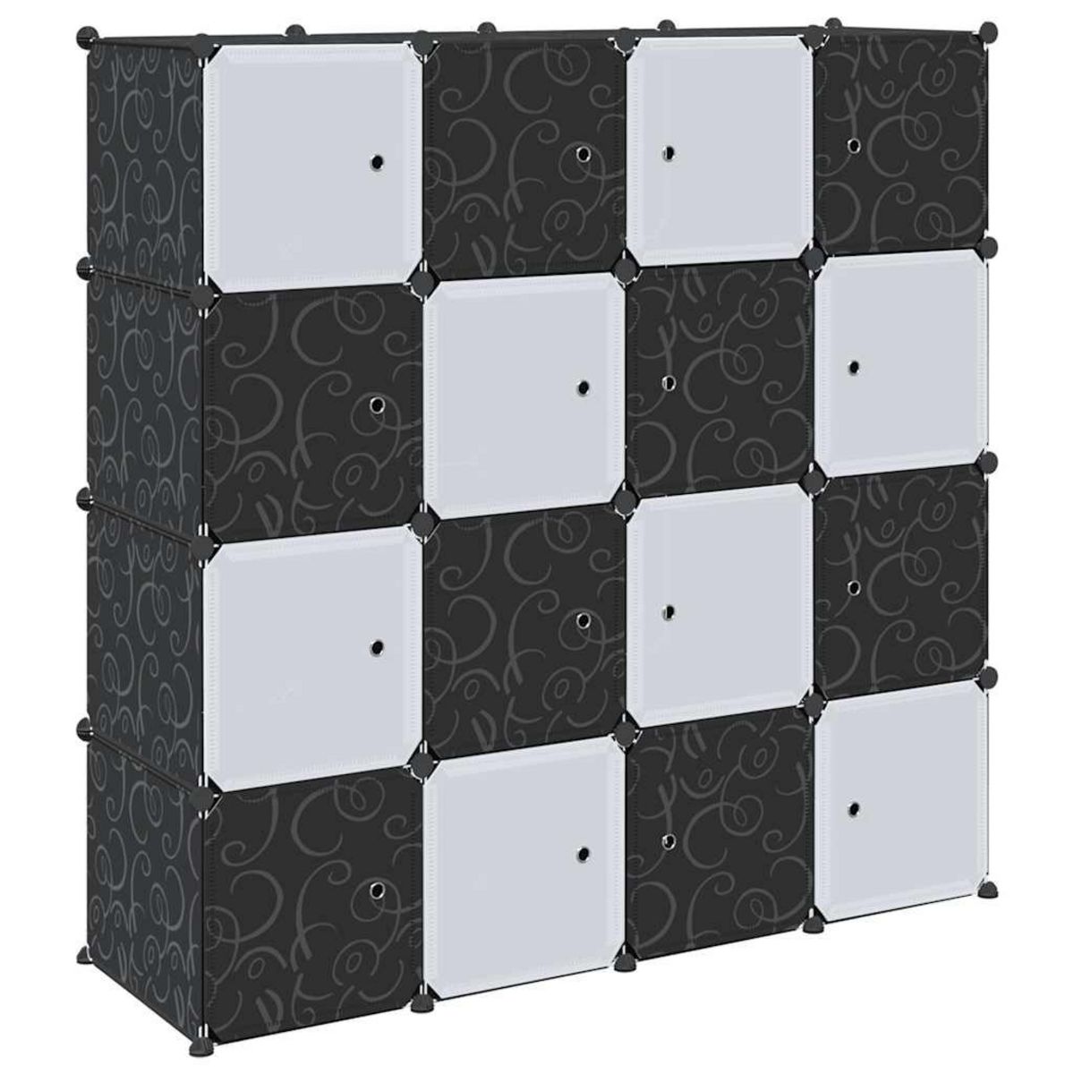 VIDAXL Cubes de rangement 16 pcs avec tiges de suspension PP