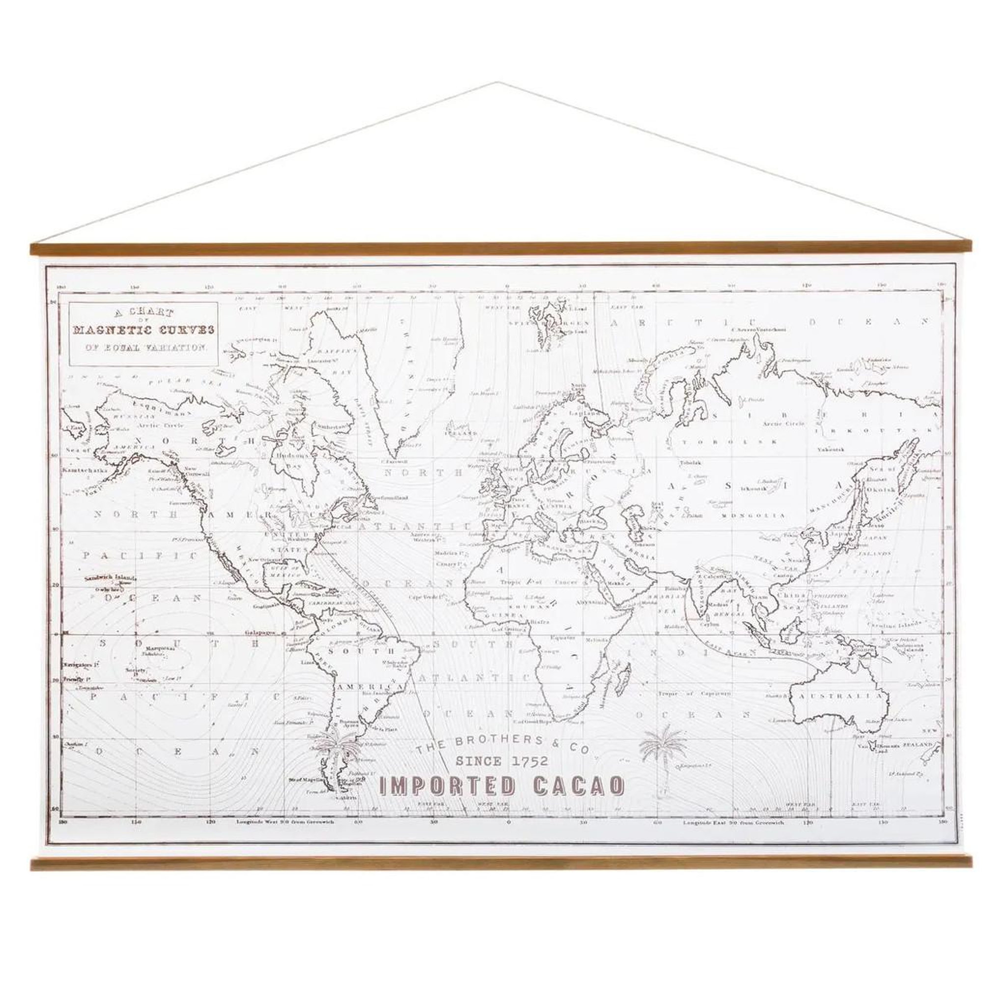 ATMOSPHERA Déco murale à suspendre  carte du monde  110cm blanc