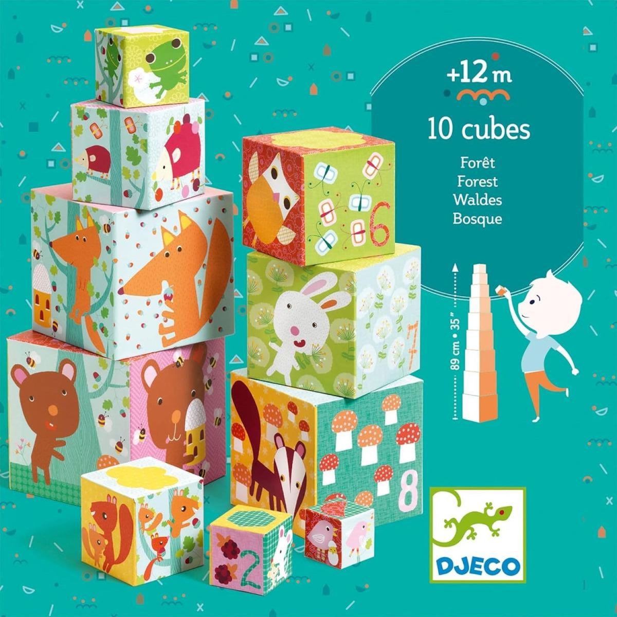 Djeco 10 cubes empilables  thème Forêt