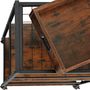Voir la diapositive 4 : tectake Chariot de service style industriel Bois foncé industriel, rustique