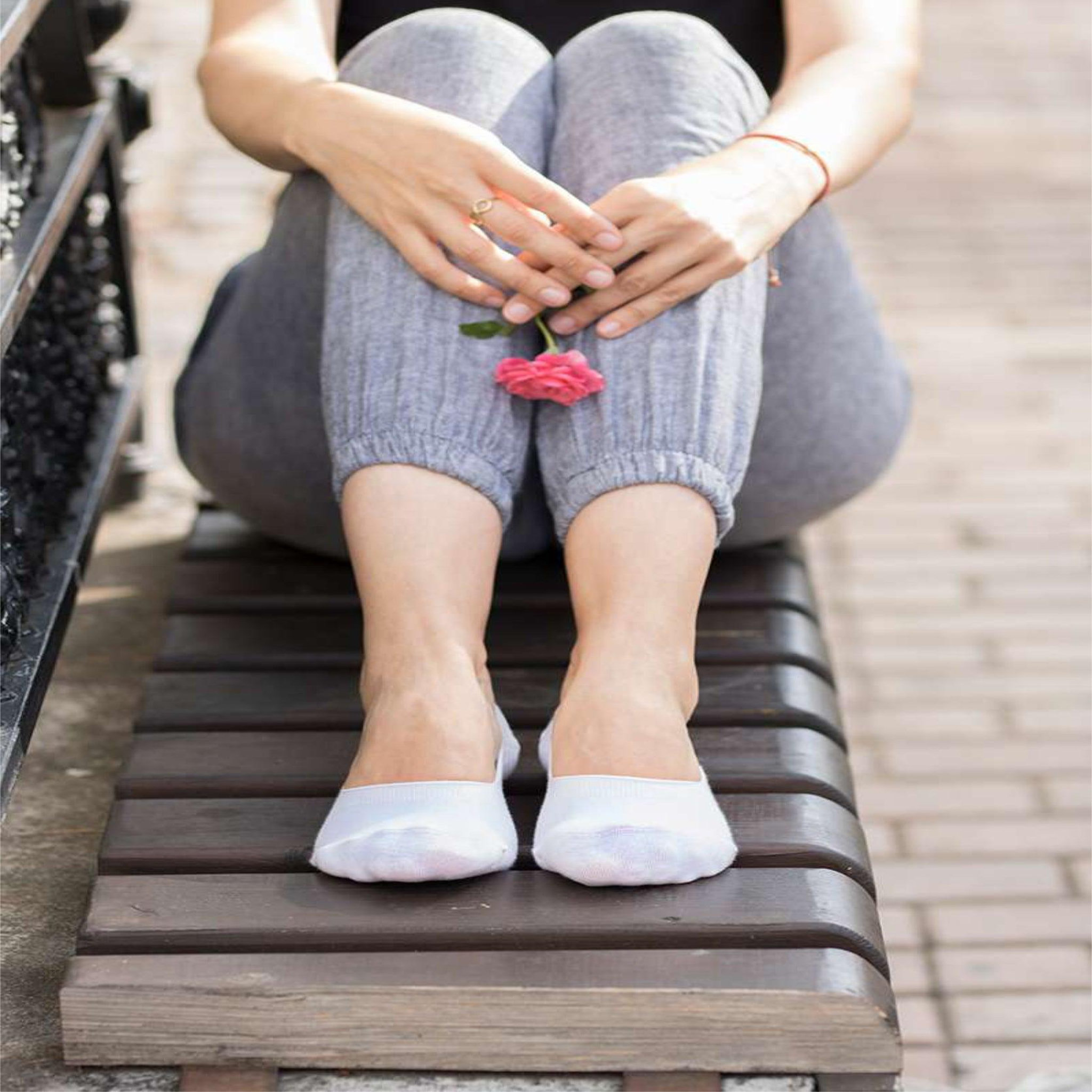 Voir la diapositive 3 : PIRIN HILL Protège-pieds en coton bio unis blancs