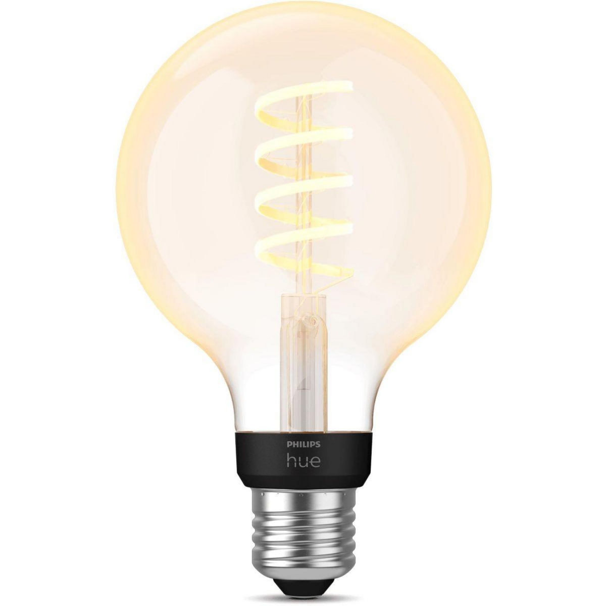 Philips Ampoule LED connectée HUE White Ambiance E27 7W Globe Filament