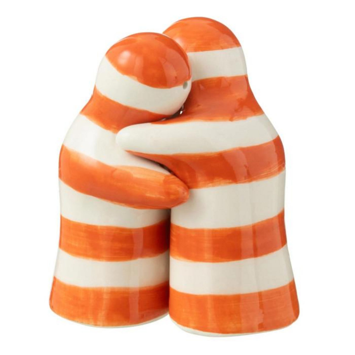 Paris Prix Salière & Poivrière en Céramique  Granada Rayure  8cm Orange