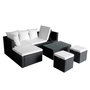Voir la diapositive 2 : VIDAXL Salon de jardin 4 pcs avec coussins Resine tressee Noir