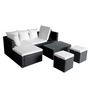 Voir la diapositive 2 : VIDAXL Salon de jardin 4 pcs avec coussins Resine tressee Noir