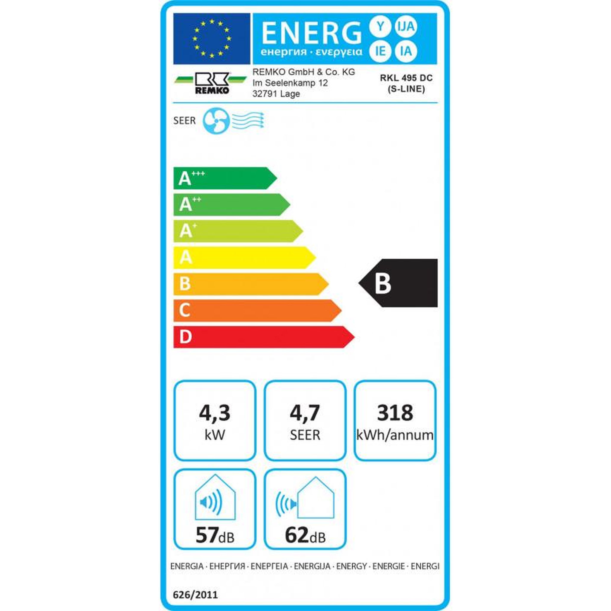 Voir la diapositive 4 : Remko Remko RKL 495 DC 4,3 kW Blanc Climatiseur split mobile