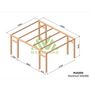 Voir la diapositive 2 : JARDIDECO Pergola en bois lamellé-collé Montreuil 500 x 400 cm - Maderland