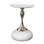 Voir la diapositive 1 : Paris Prix Table d'Appoint Design  Portebello  54cm Blanc & Or