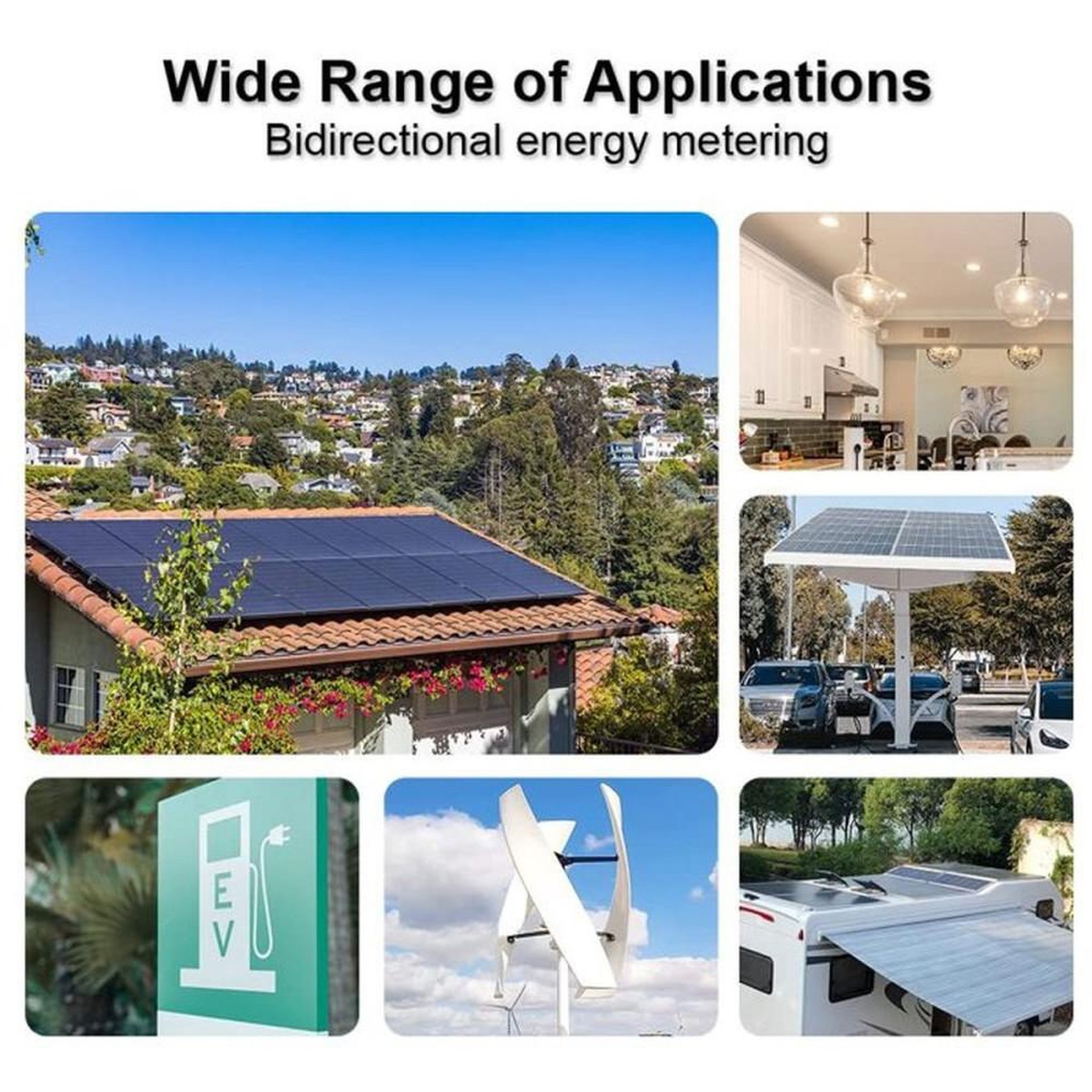 Voir la diapositive 6 : Compteur d'énergie WiFi smart DIN rail monophasé bidirectionnel 5(65)A 90-250V KTEM06PRO avec écran LCD