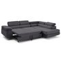 Voir la diapositive 5 : LISA DESIGN Zaria - canapé d'angle droit 5 places convertible avec coffre et têtières en velours côtelé grosses côtes