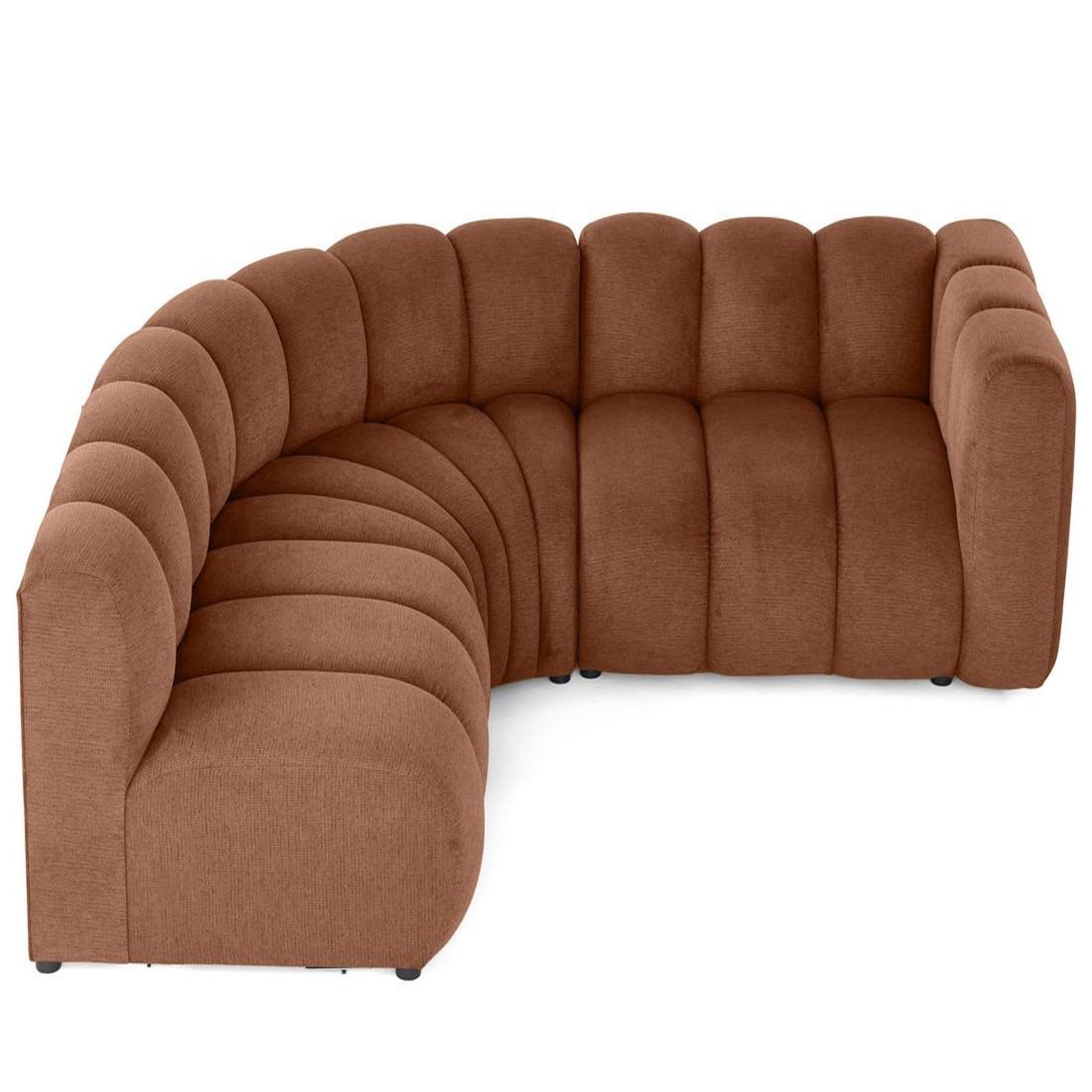 Voir la diapositive 4 : LISA DESIGN Debbie - canapé modulable d'angle gauche 4 places avec accoudoir en tissu texturé