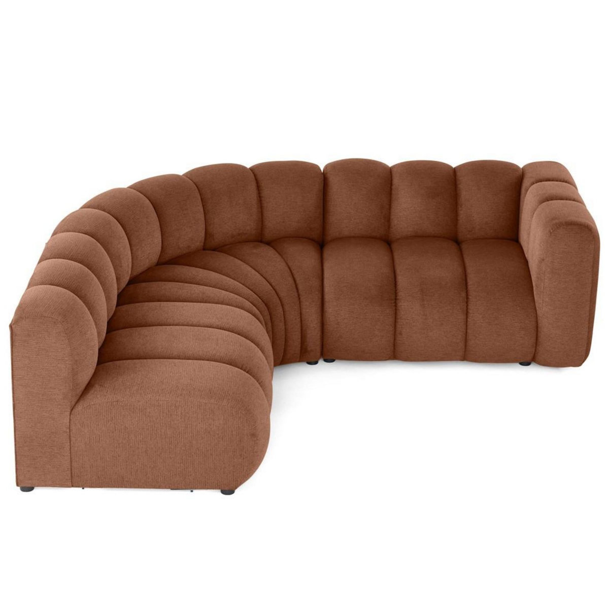 LISA DESIGN Debbie - canapé modulable d'angle gauche 4 places avec accoudoir en tissu texturé