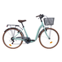 Voir la diapositive 1 : VELO - VTC 26'' Rigide Alu Femme Acier  City-E  - 7 vitesses - Enjambement bas - Panier avant - Porte-bagages