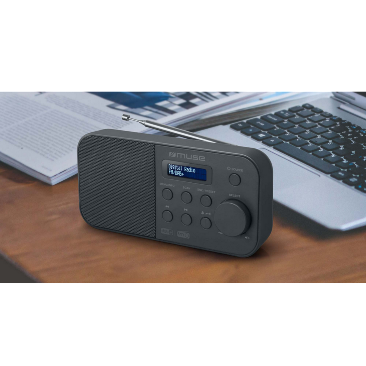 Muse Radio-réveil numérique noir - m109db