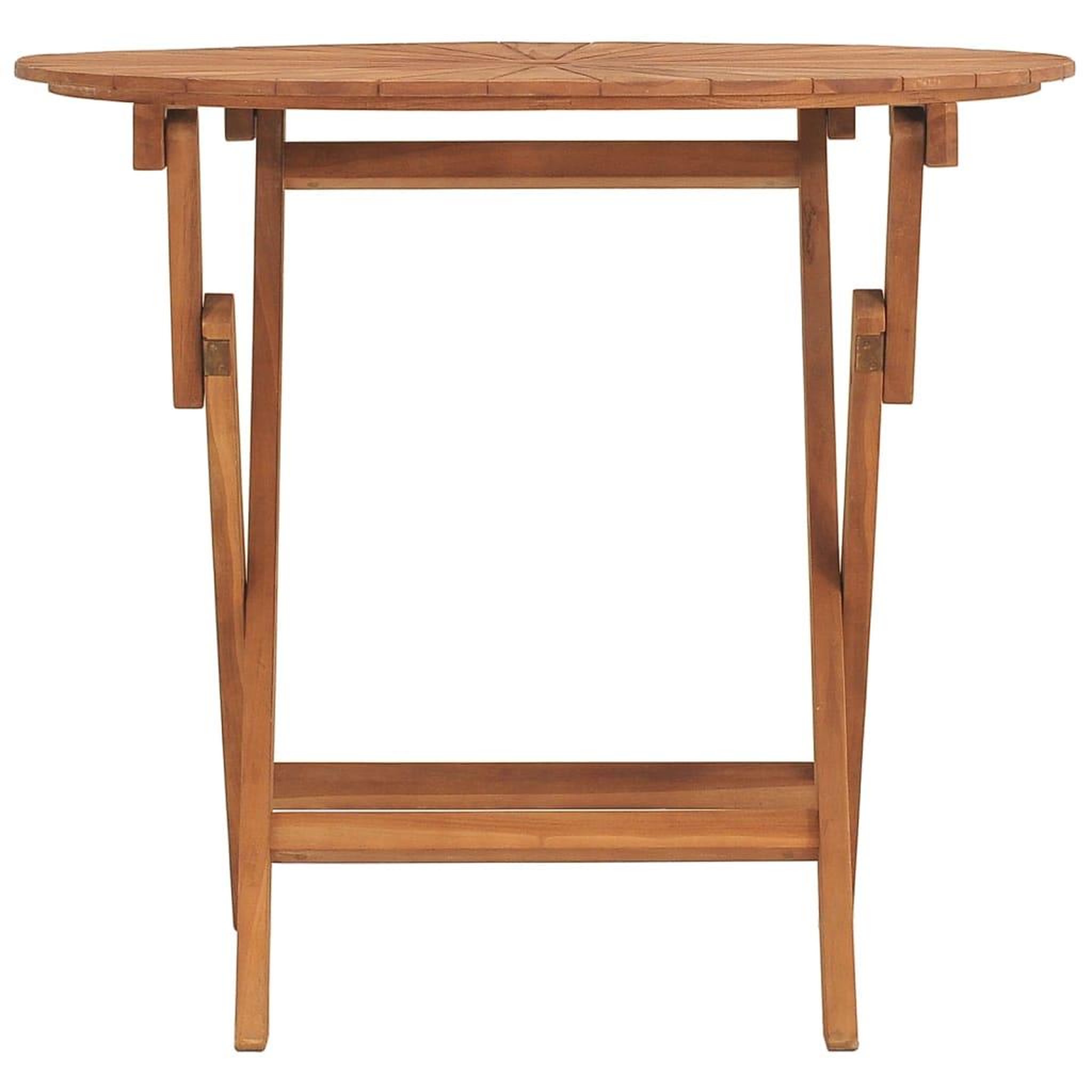 Voir la diapositive 3 : VIDAXL Table pliable de jardin Ø 85x75 cm bois massif de teck