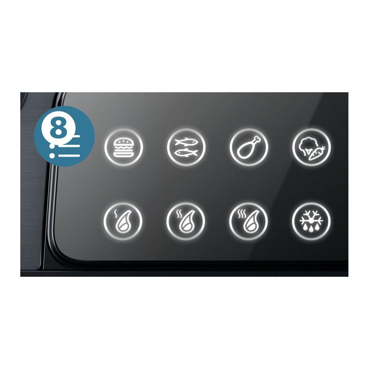 Philips Grille-viande 7000 Series HD6307/70 noir sonde de cuisson, plaques amovibles, à poser, 40x40 cm