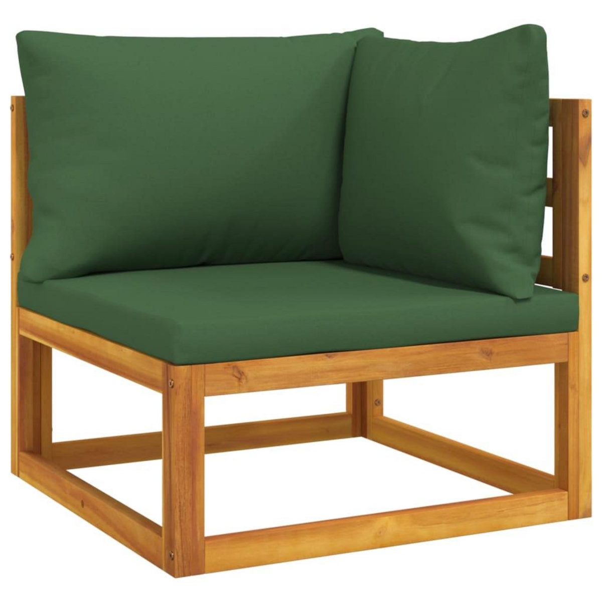 VIDAXL Salon de jardin 7 pcs avec coussins vert bois massif