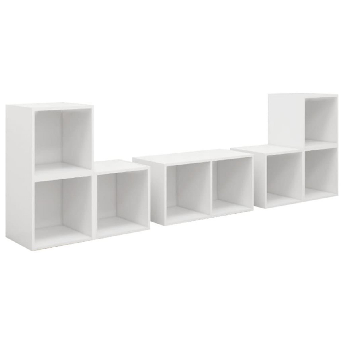 VIDAXL Ensemble de meubles TV 6 pcs Blanc Bois d'ingenierie