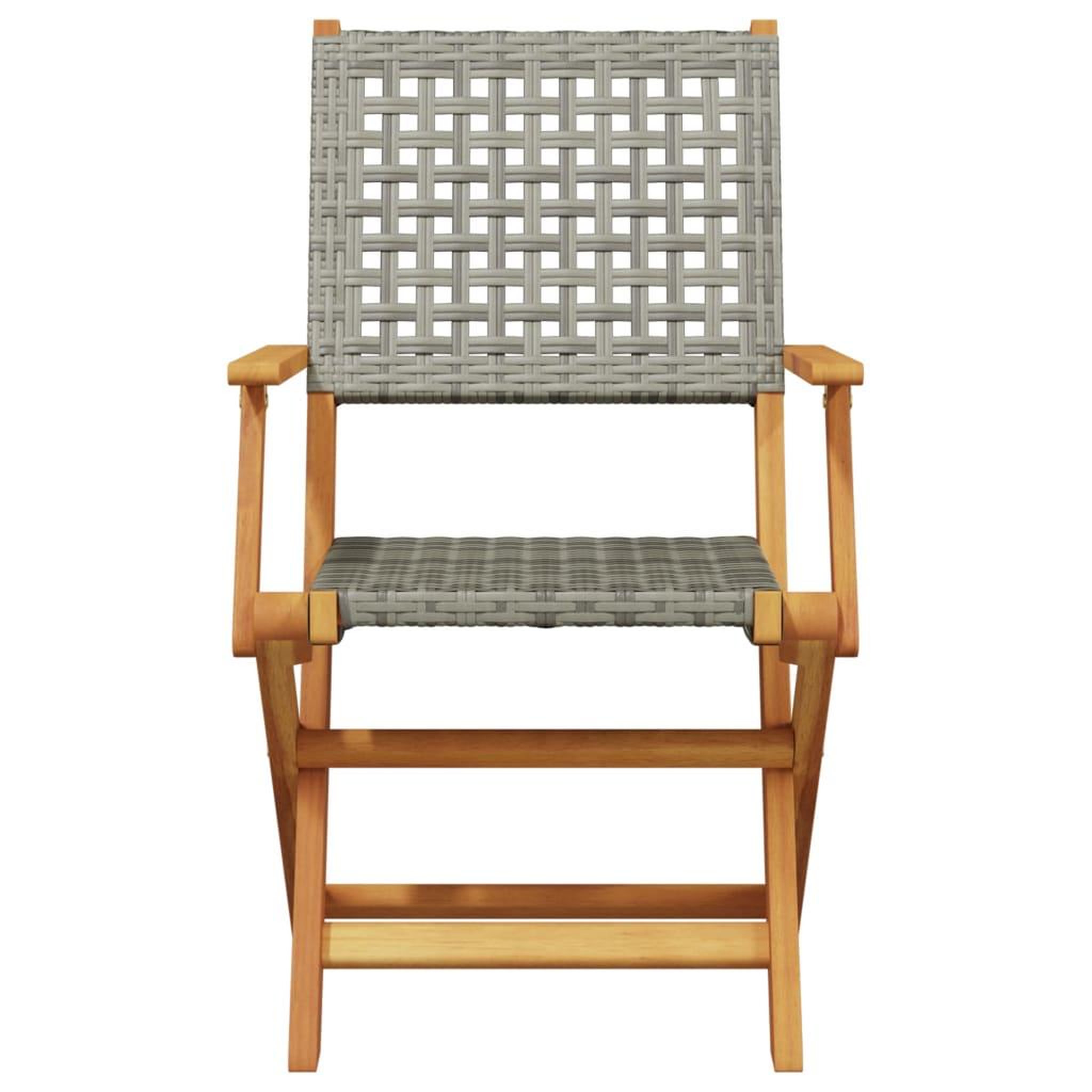 Voir la diapositive 4 : VIDAXL Ensemble de bistro 3 pcs gris resine tressee et bois massif