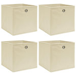 VIDAXL Boîtes de rangement 4 pcs Creme 32x32x32 cm Tissu