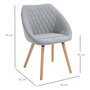 Voir la diapositive 3 : HOMCOM Chaises de visiteur design scandinave - lot de 2 chaises - pieds effilés bois hêtre - assise dossier accoudoirs ergonomiques lin gris