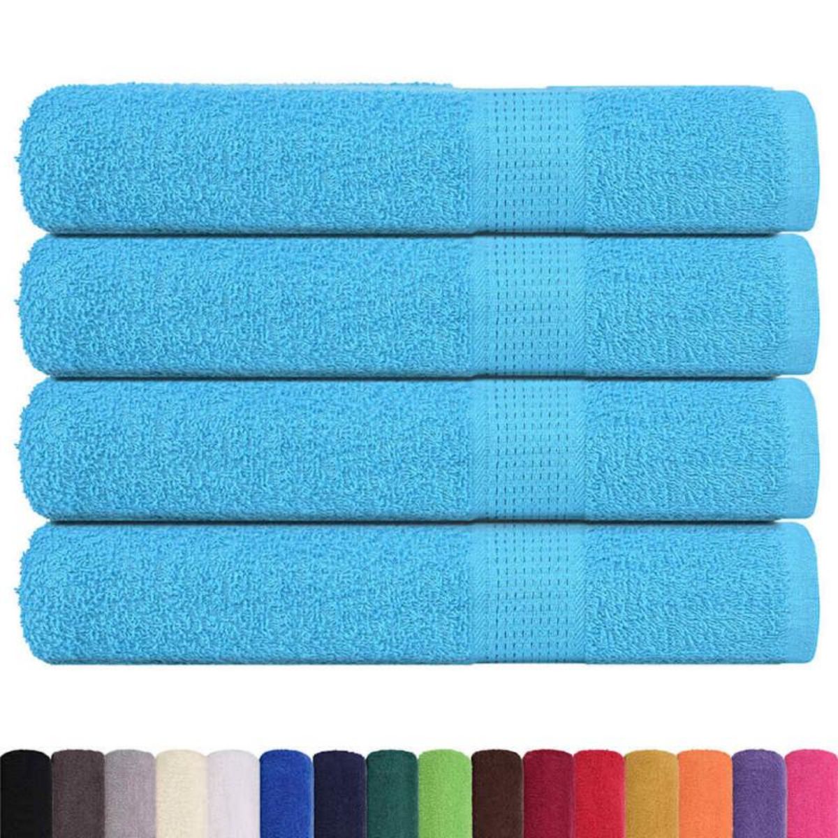 VIDAXL Serviettes de sauna 4pcs turquoise 80x200cm 360 g m² 100% coton