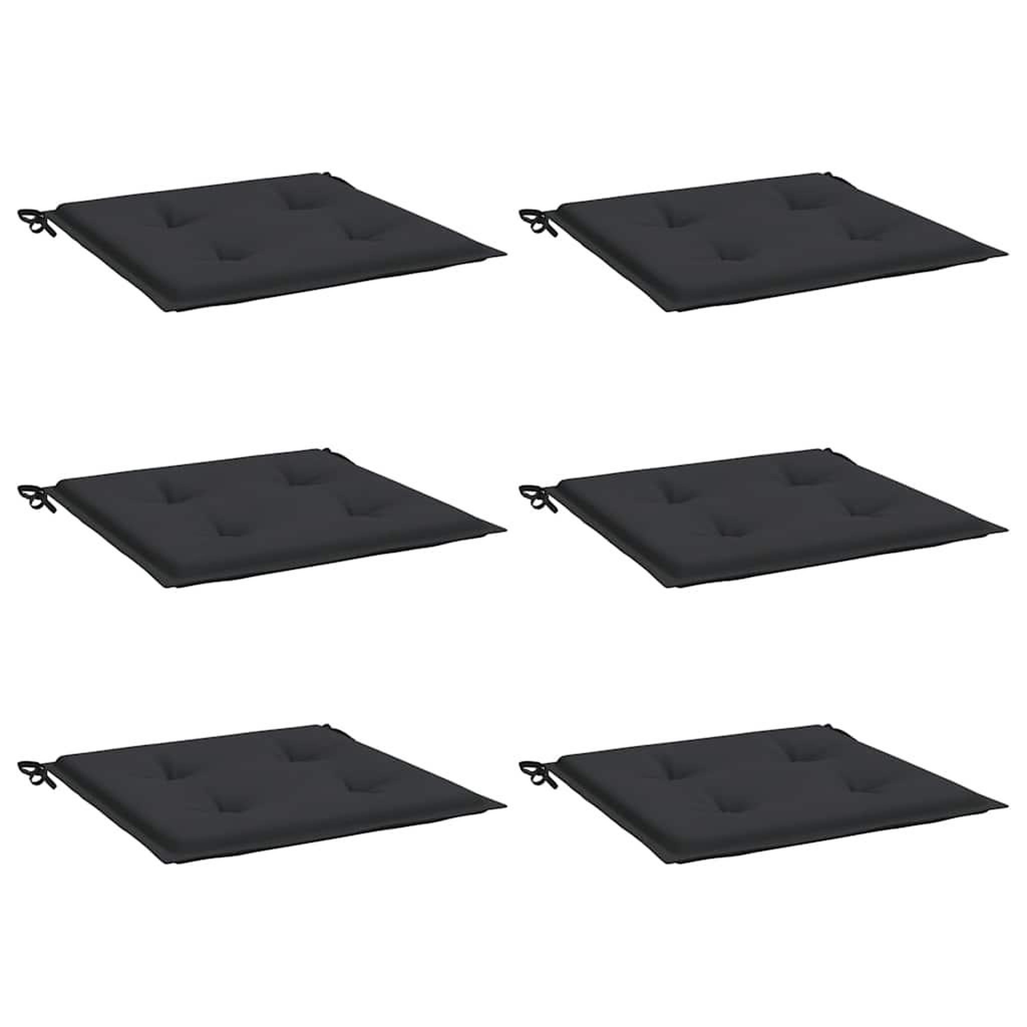 Voir la diapositive 3 : VIDAXL Coussins de chaise jardin lot de 6 noir 40x40x3 cm tissu oxford