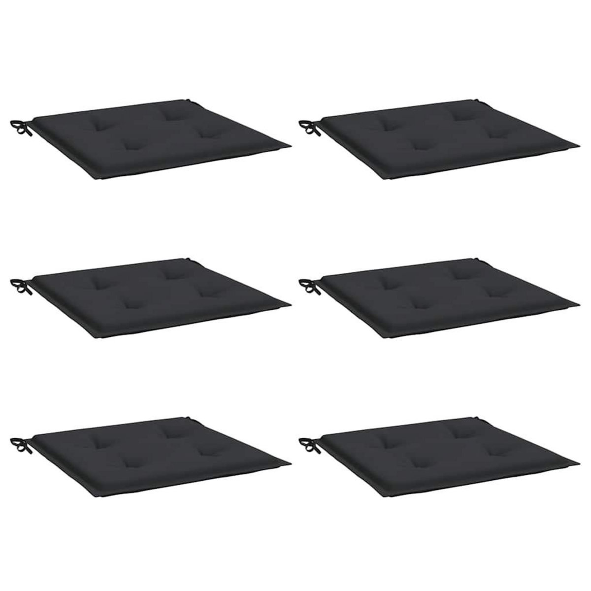 VIDAXL Coussins de chaise jardin lot de 6 noir 40x40x3 cm tissu oxford