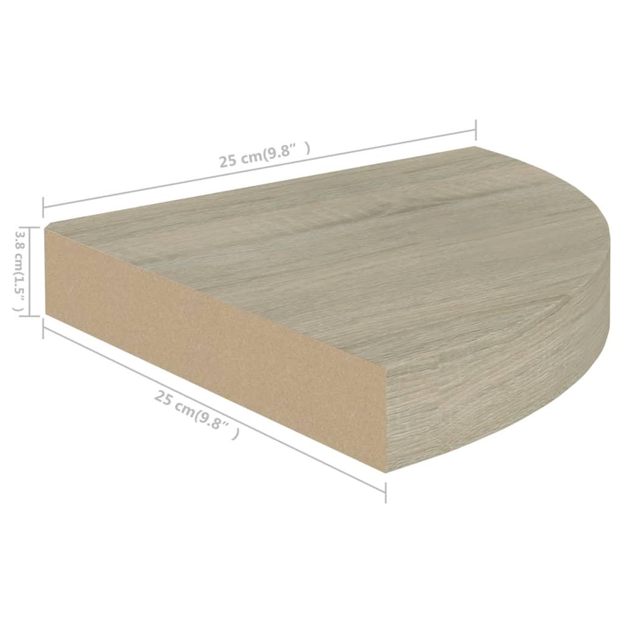 Voir la diapositive 6 : VIDAXL Etagere d'angle flottante chene 25x25x3,8 cm MDF