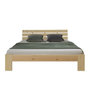 Voir la diapositive 4 : HomeStyle4U Lit double 140x200 marron matelas et sommier à lattes