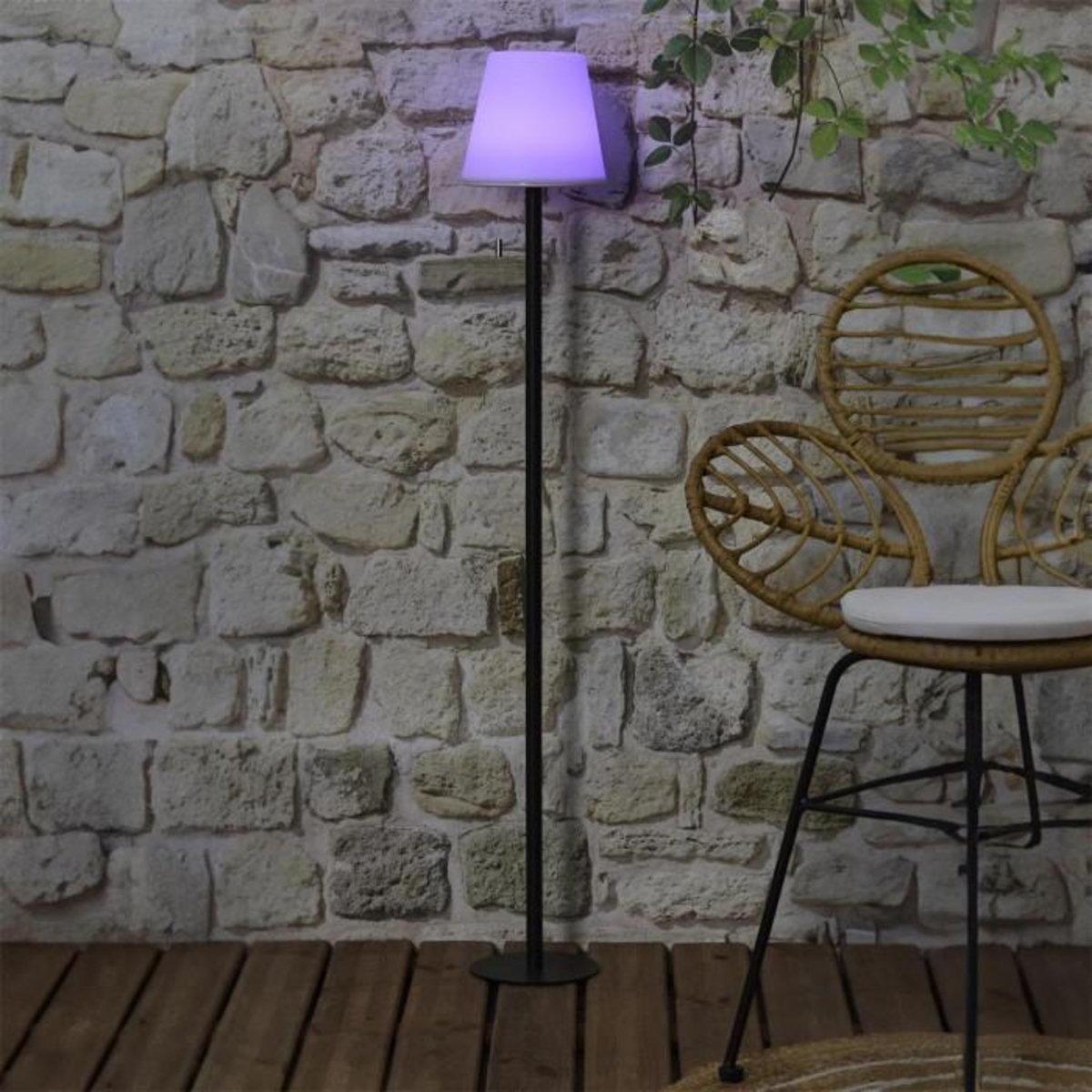 Paris Prix Lampadaire à LED Intérieur & Extérieur  RGB  160cm Blanc & Noir