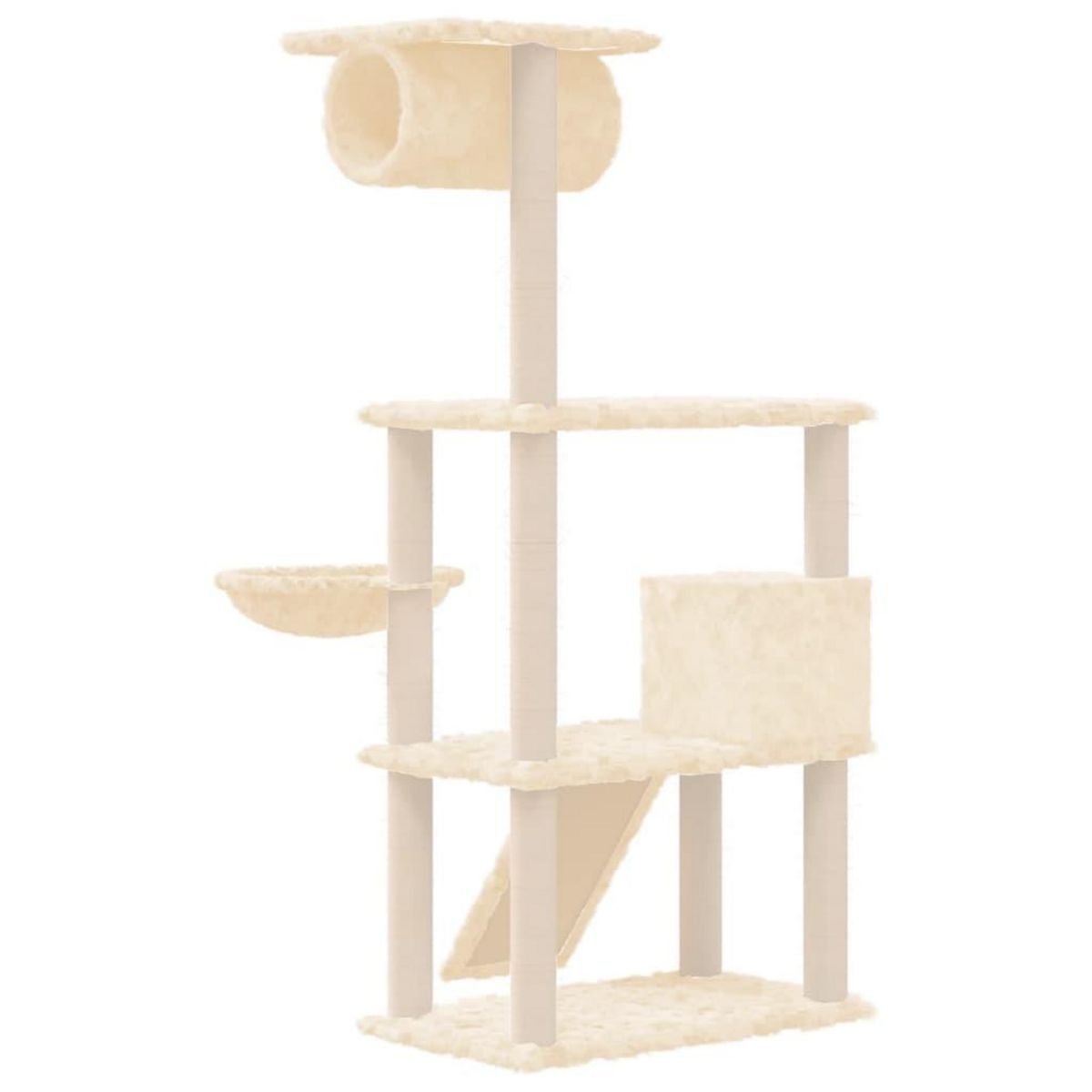 VIDAXL Arbre a chat avec griffoirs en sisal Creme 131 cm
