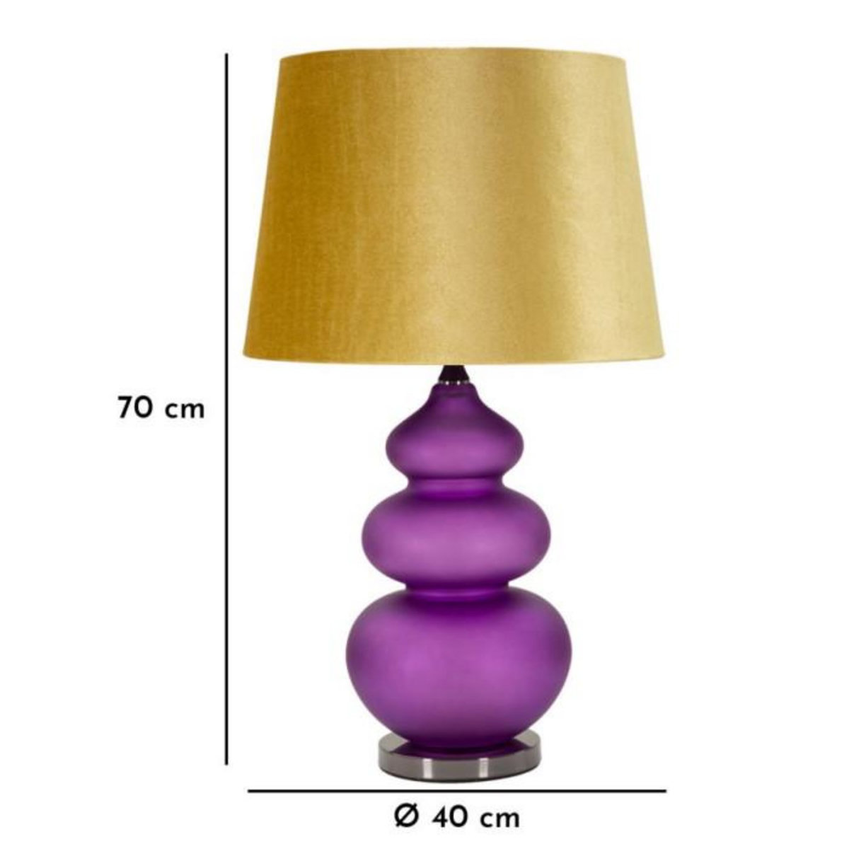 Paris Prix Lampe à Poser en Verre  Milva Three  70cm Violet & Or