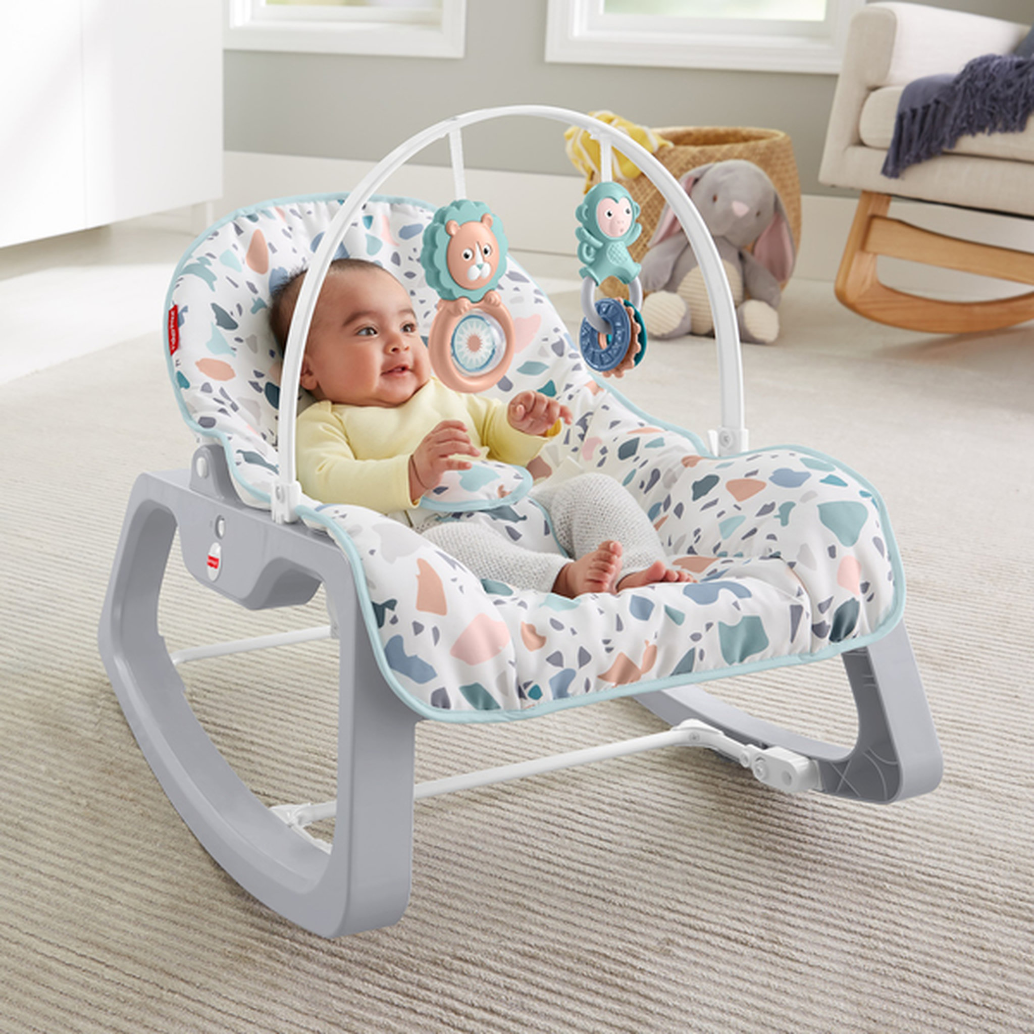 Voir la diapositive 2 : Fisher price Transat évolutif 2 en 1 Terrazzo