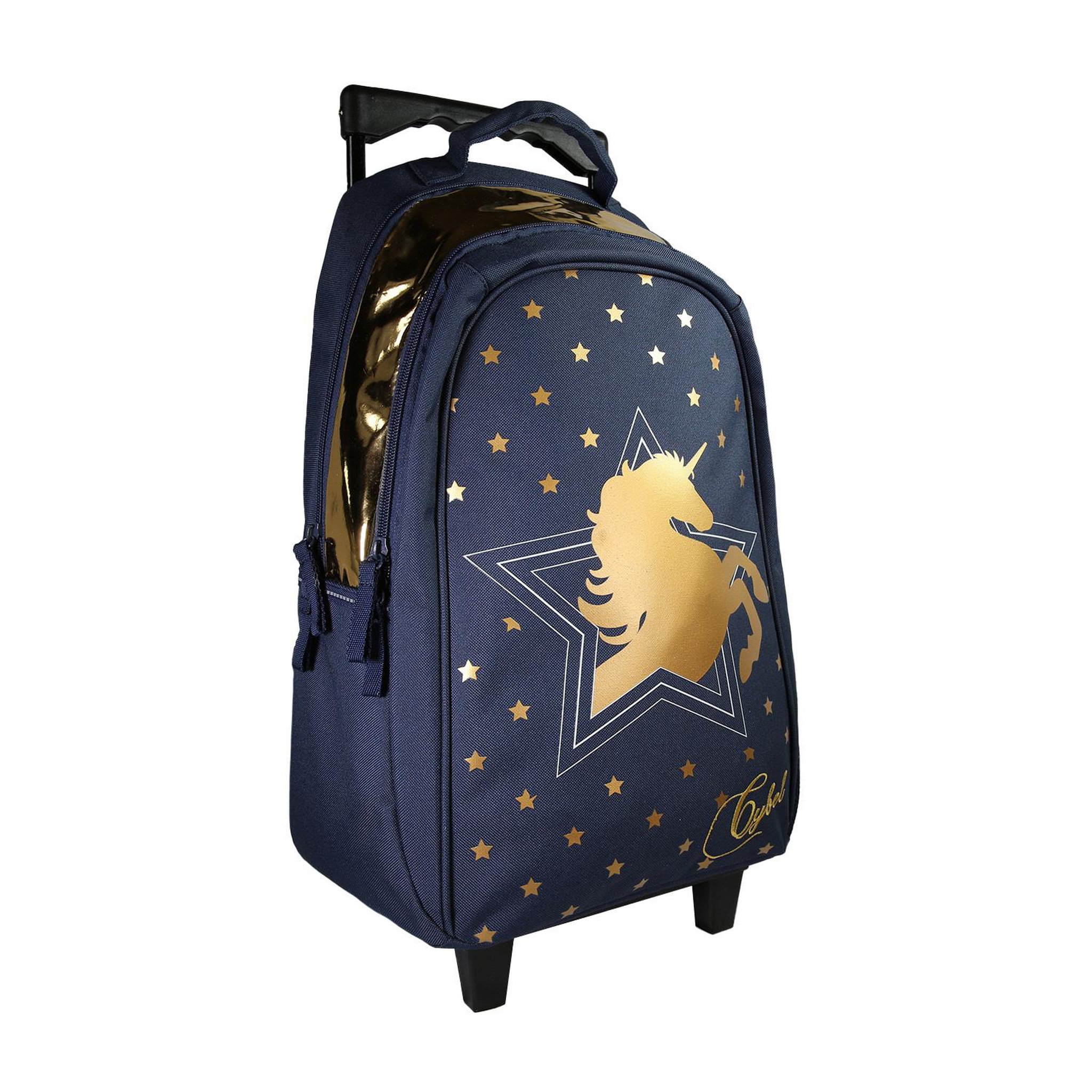 Voir la diapositive 2 : Bagtrotter Sac à dos à roulettes Cybel bleu marine  – bagtrotter