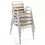 Lot de 4 fauteuils de jardin aluminium gris