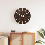 VIDAXL Horloge murale et echelles et aiguilles lumineuses marron Ø30cm