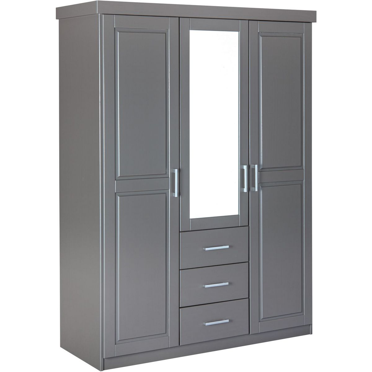 Armoire en  pin massif  3 tiroirs 3 portes +  miroir L140cm  GERALD